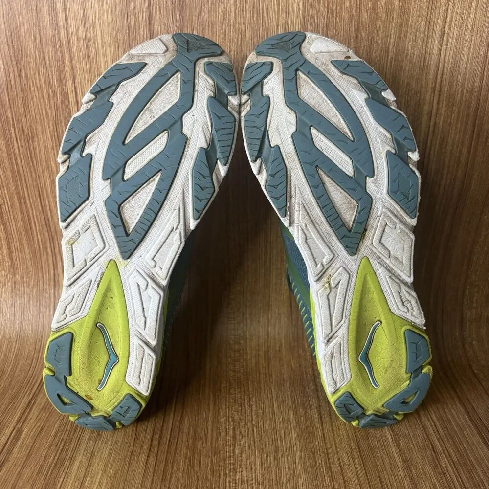 Hoka One One Tracer 2 Mens‎ Storm Blue Lime Green Running Size 11.5 Sneakers